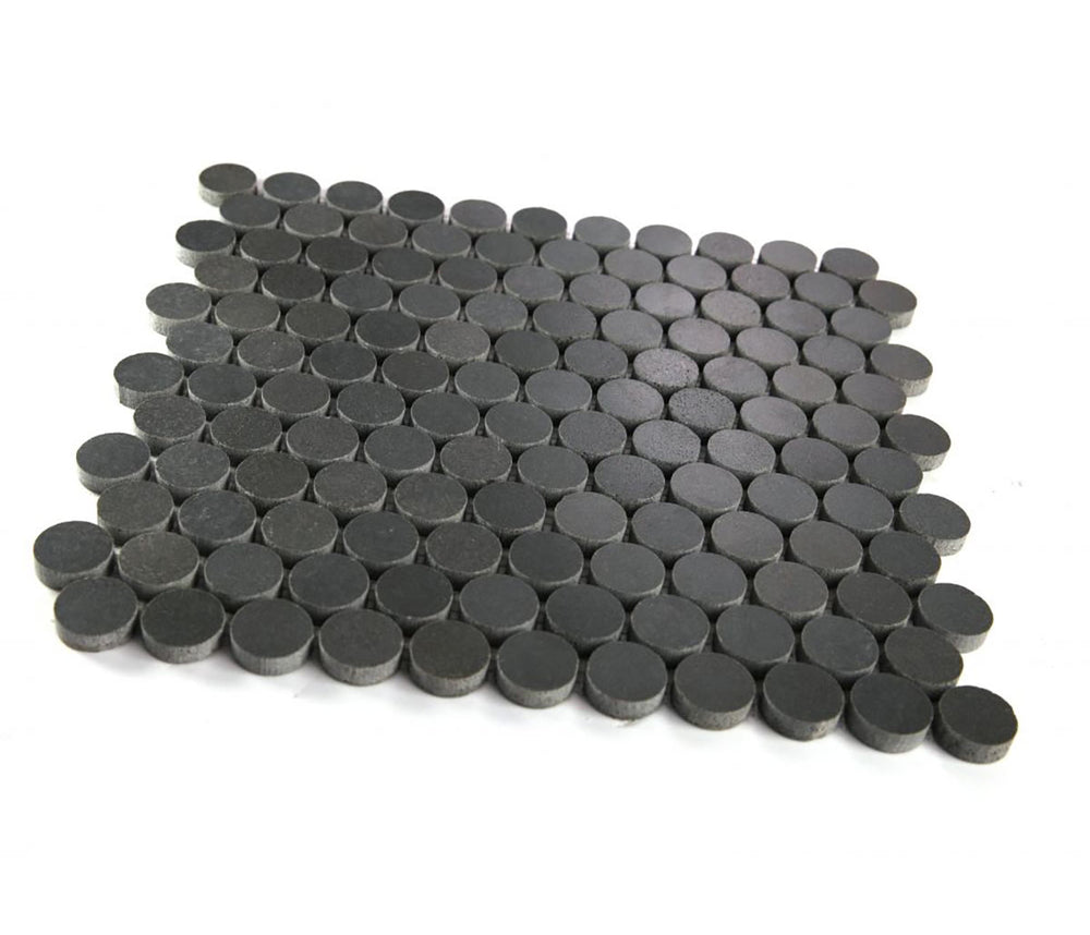 Mosaics Marble Penny Series - Black Dark Grey