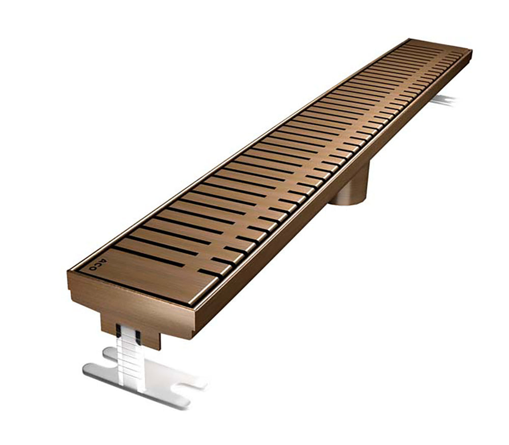Quartz Linear Shower Drain Oil-Rubbed Bronze - Piano 55
