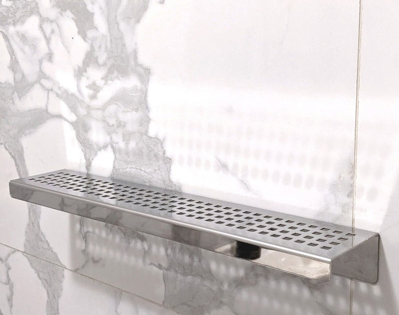 SereneDrains Shower Shelf Stainless Steel - Traditional Square - Polished