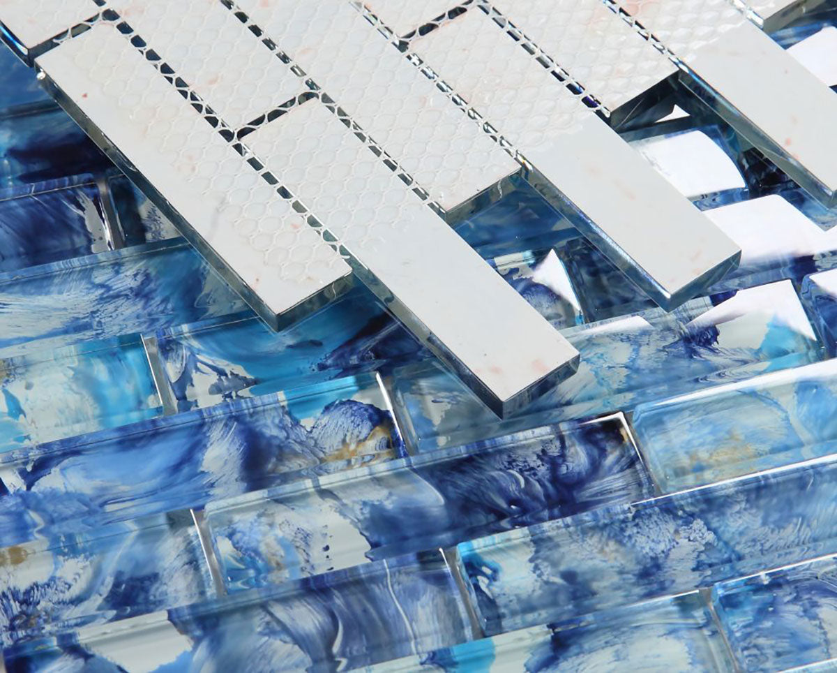 Mosaic Glass Tile Laguna Falls Blue