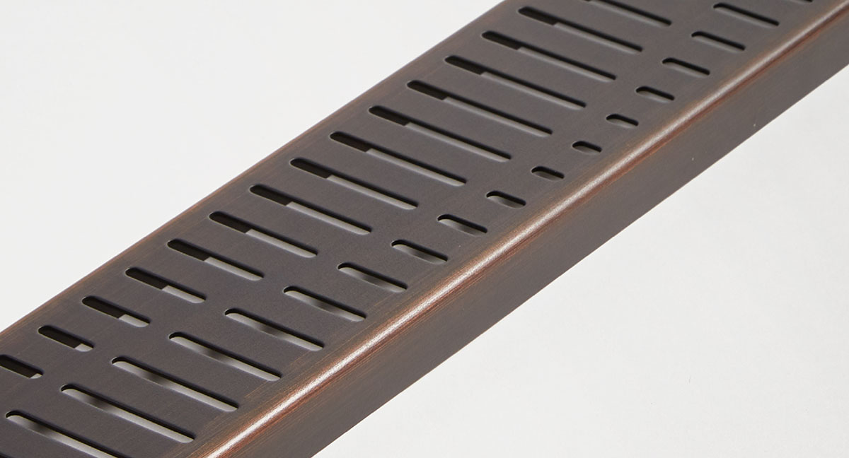 Quartz Linear Shower Drain Oil-Rubbed Bronze - Wave 40