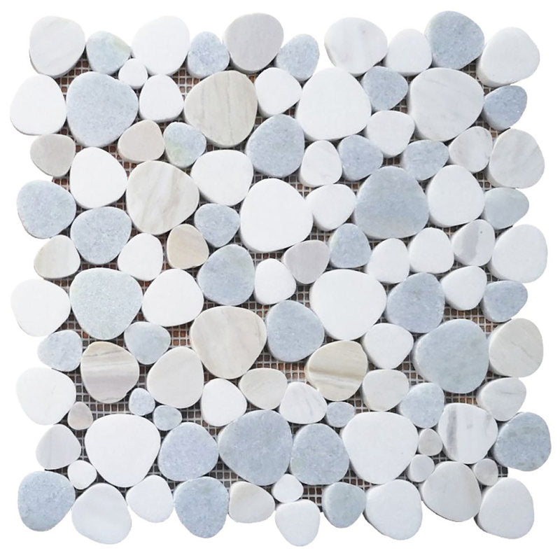 Marble Pebbles Mosaics Heart Shape - Sky