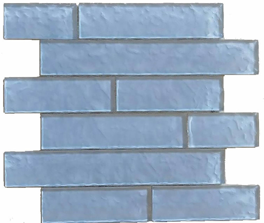 Mosaic Linear Glass Tiles Blue 2 x 6