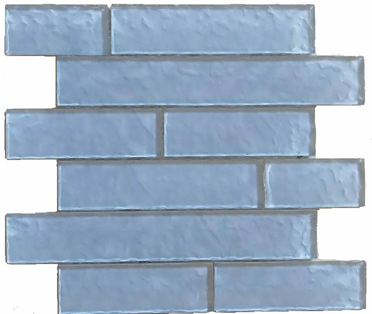 Mosaic Linear Glass Tiles Blue 2 x 6