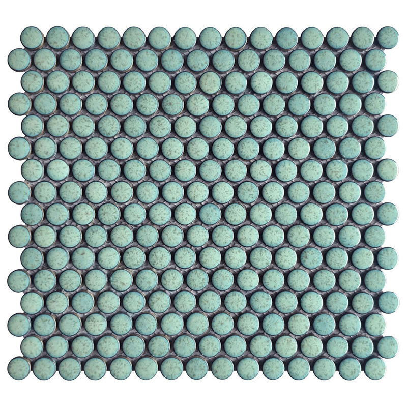 Porcelain Mosaic Tile Penny Rounds - Mint Rose