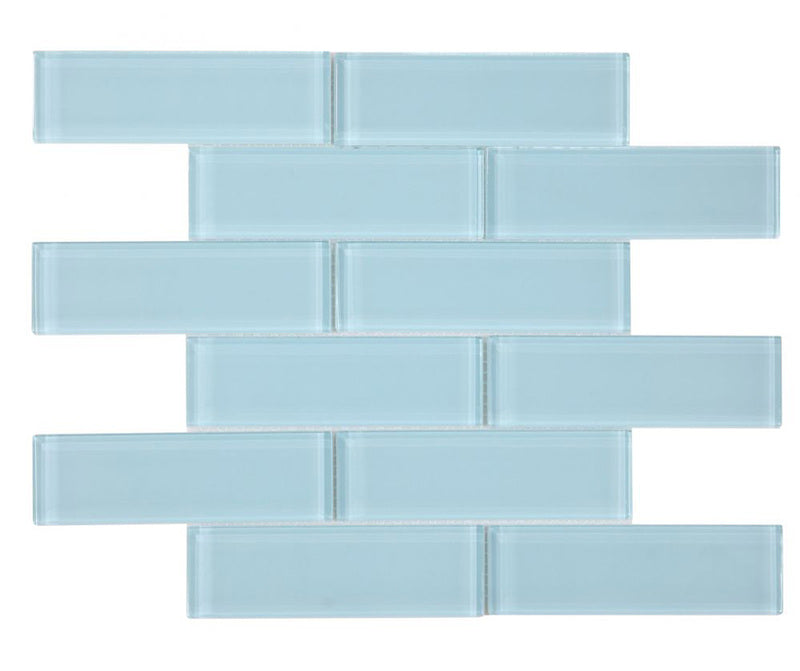 Mosaic Linear Glass Tiles Casale Teal 2 x 6