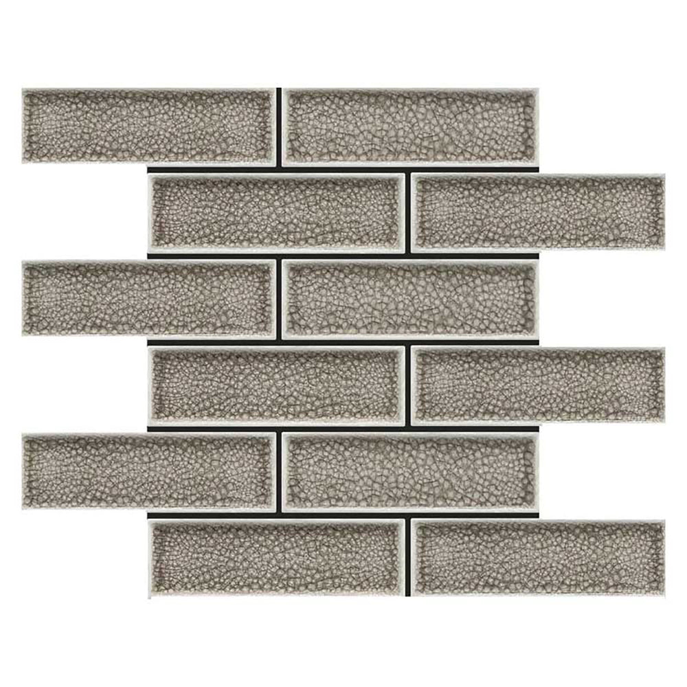 Crackle Glass Porcelain and Glass Interlock - Cappuccino