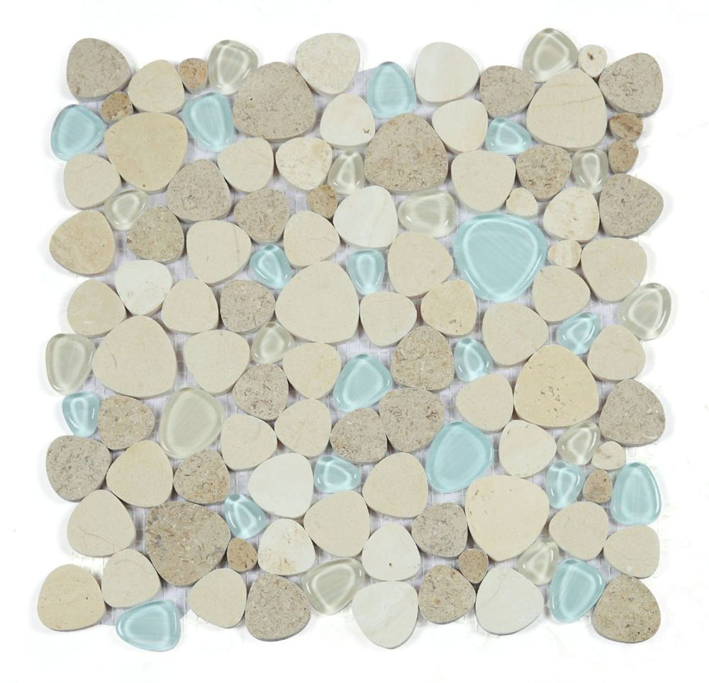 Marble and Glass in Pebble look - Earth Blue