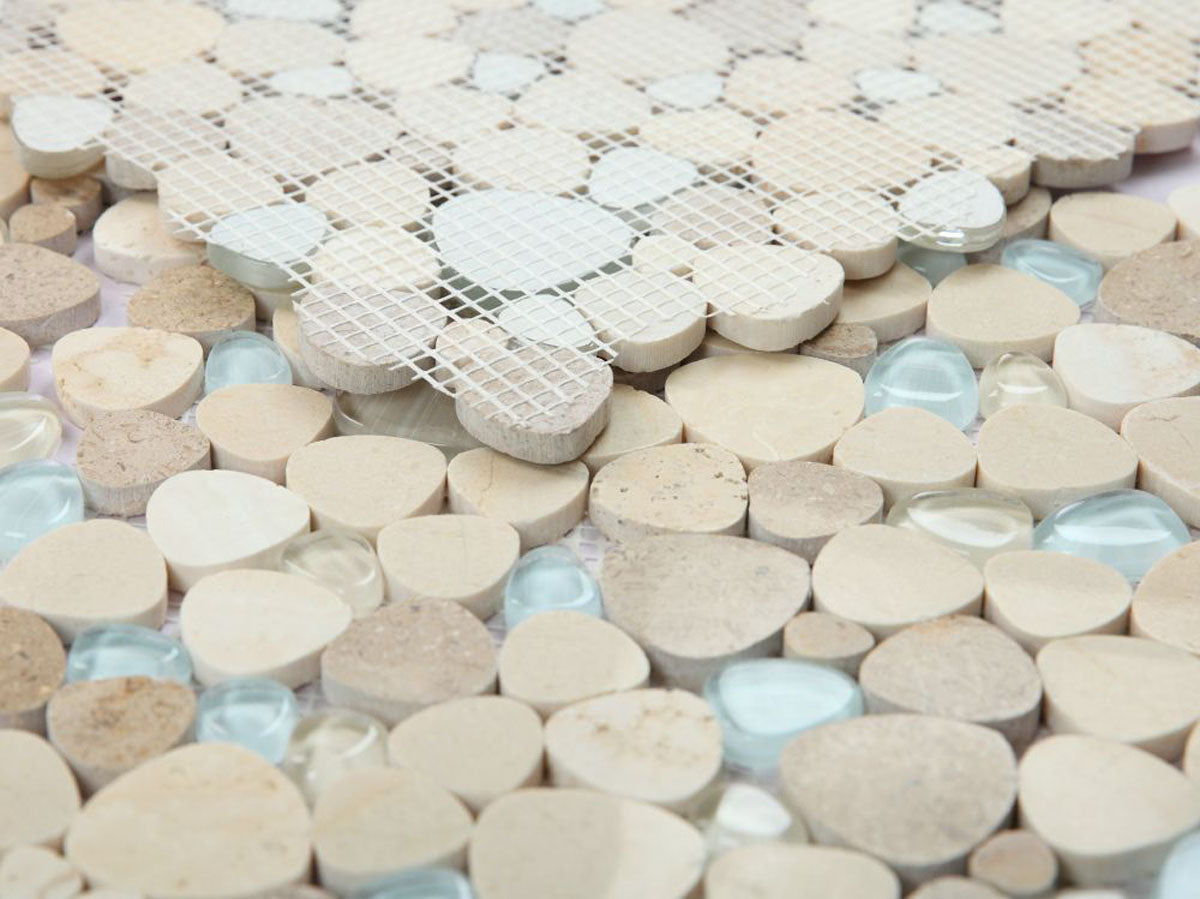 Marble and Glass in Pebble look - Earth Blue