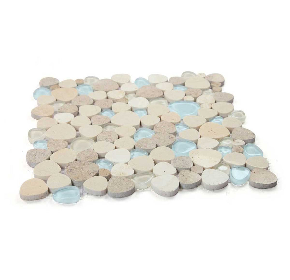 Marble and Glass in Pebble look - Earth Blue