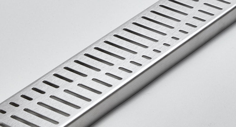 Quartz Linear Shower Drain Brushed Stainless - Wave 36