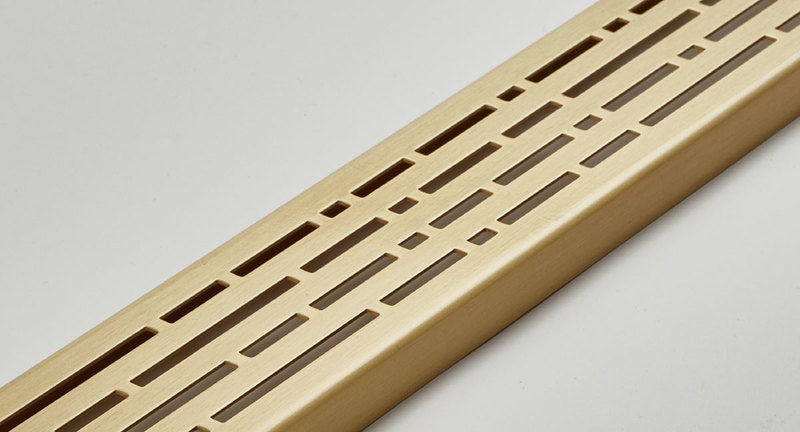 Quartz Linear Shower Drain Mix - Satin Brass