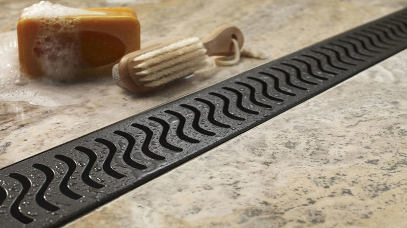 Quartz Linear Shower Drain Oil-Rubbed Bronze - Flag 55