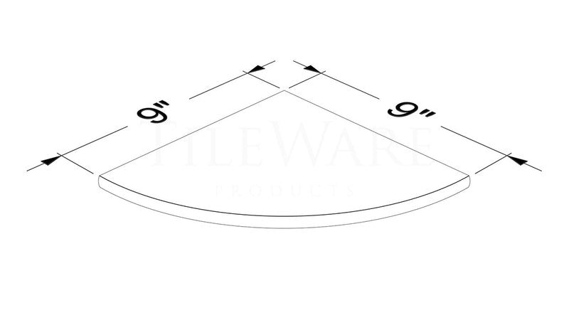 TileWare Boundless Shelving Solutions 9 inch Corner Shelf Bone