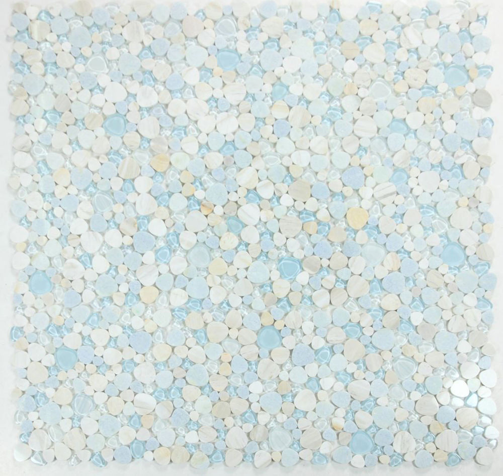 Marble and Glass in Pebble look - Sky Blue