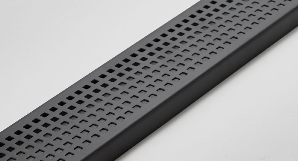 Quartz Linear Shower Drain Matte Black - Quadrato 28