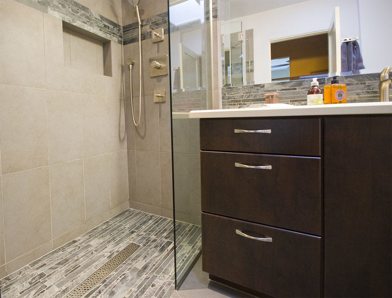 Quartz Linear Shower Drain Stainless Steel Pixel 55