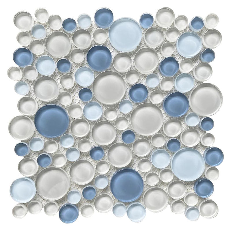 Circular Glass Tile Series - Blue and Grey