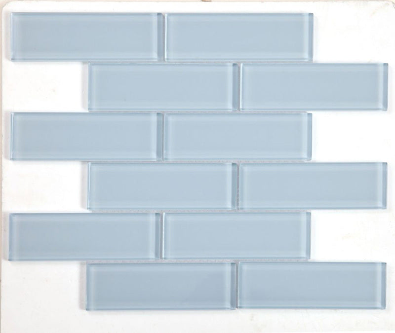 Mosaic Linear Glass Tiles Sky Blue 2 x 6