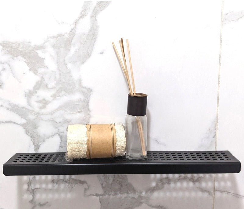 SereneDrains Shower Shelf Stainless Steel - Traditional Square - Black