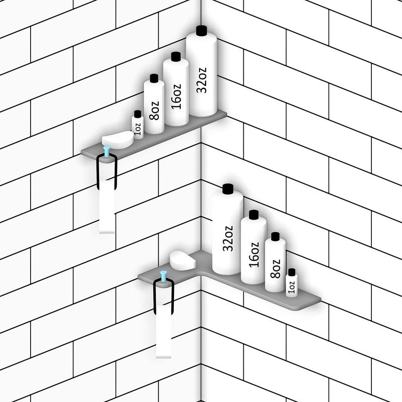TileWare Shelving Solutions Rectangular Shelf Dove Grey
