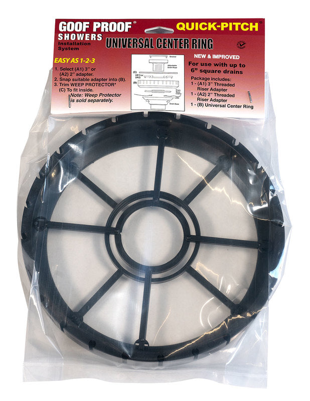 QuickPitch Universal Center Ring for Square Drain 10 inch
