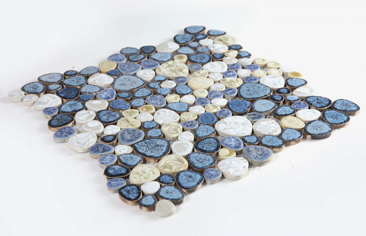 Mosaic Porcelain Tile Mancala Pebble Series - Ocean