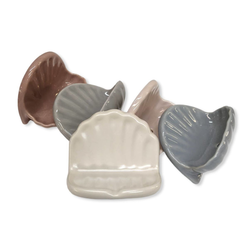 Ceramic Glaze Soap Dish Shell Glossy Sky Blue