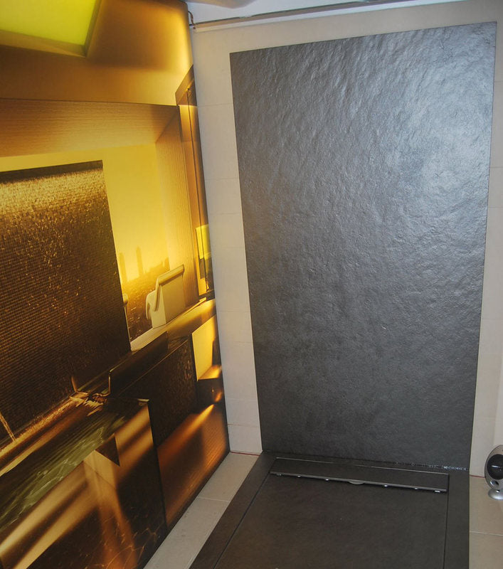 Quare Design Shower Wall Space Panels- Slate Texture Pure White