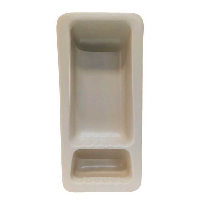 Recessed Shampoo Soap Porcelain Narrow Parchment Matte