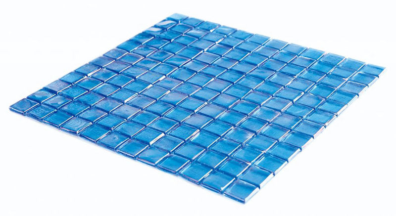 Mosaic Glass Tile Squares - Light Blue