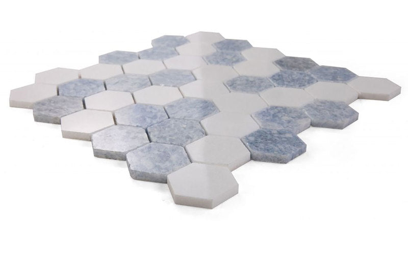 Mosaics Marble Toscano Aphrodite Hexagon 2x2 - Crystal Ocean