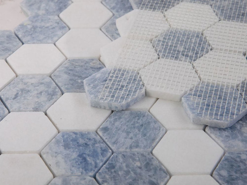 Mosaics Marble Toscano Aphrodite Hexagon 2x2 - Crystal Ocean