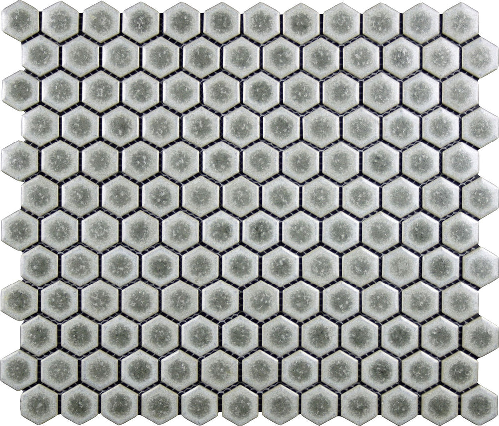 Porcelain Mosaic Tile Hexagons - Sage Green