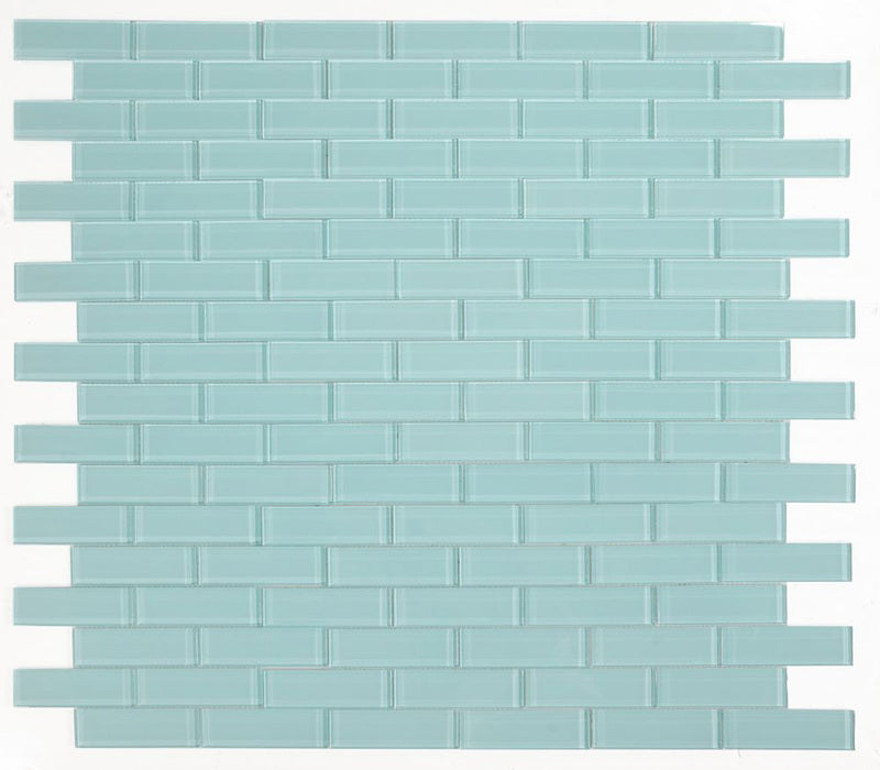 Mosaic Linear Glass Tiles Mint Green 2 x 6