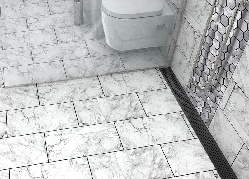 Quartz Linear Shower Drain Matte Black - Quadrato 60