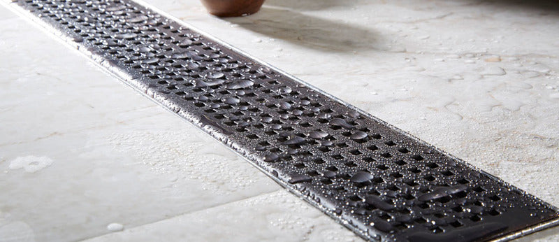 Quartz Linear Shower Drain Matte Black - Quadrato 48