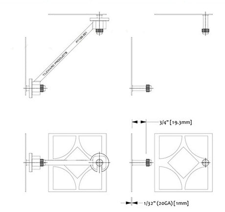 TileWare PermaTile Corner Tile Wall Anchor - PT100-506