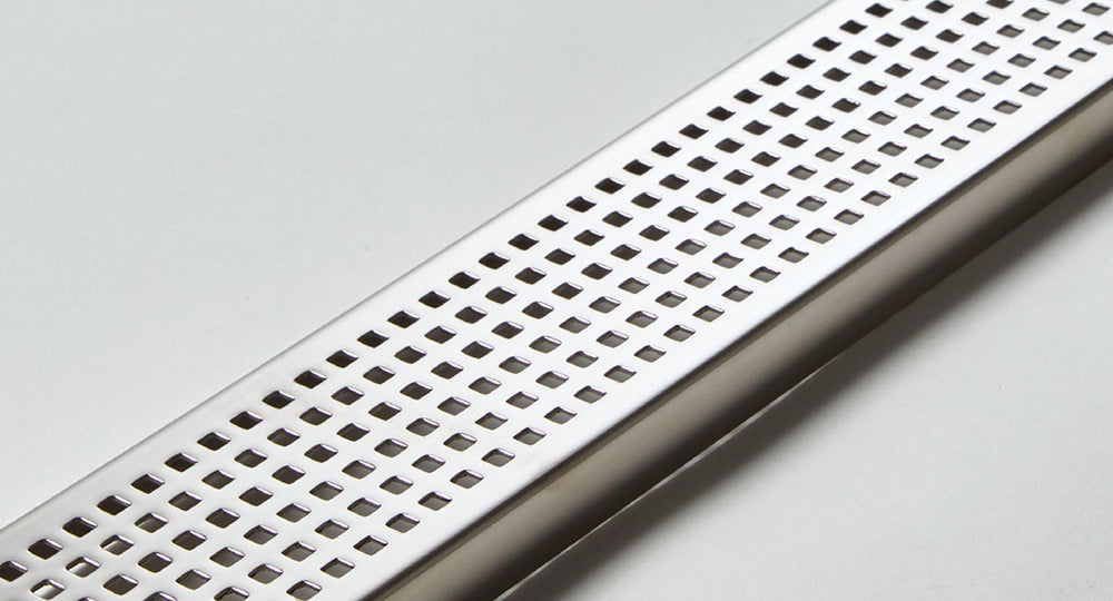 Quartz Linear Shower Drain Quadrato - Polished Chrome