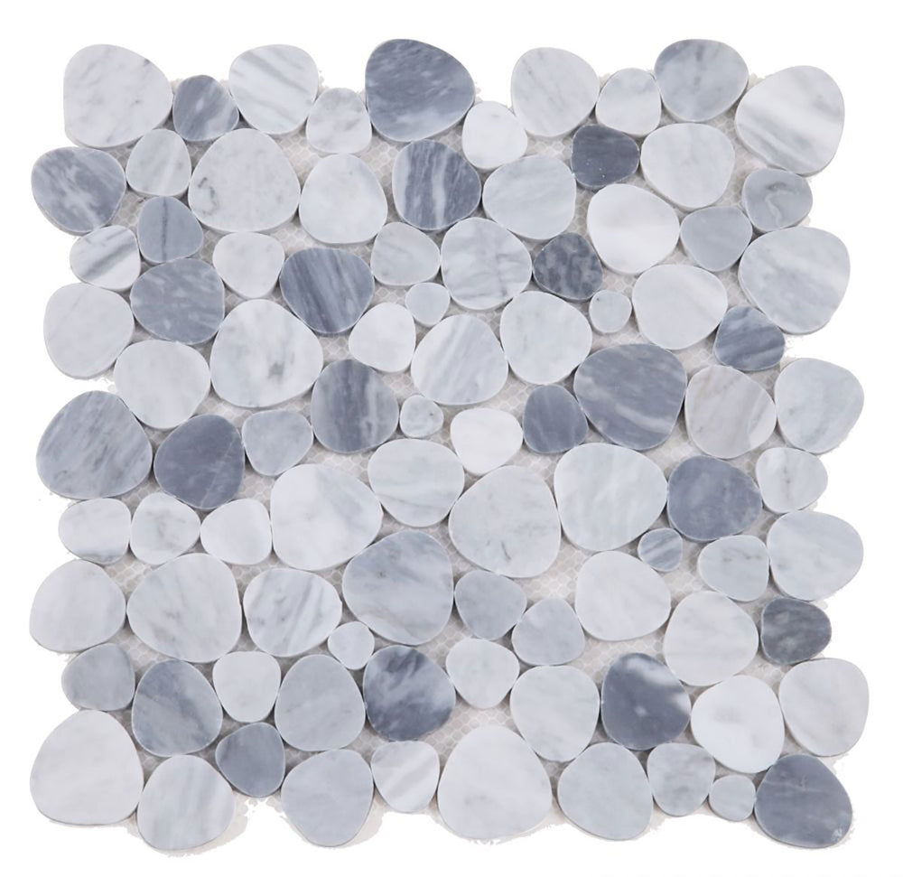 Marble Pebbles Mosaics Heart Shape - Grey Honed