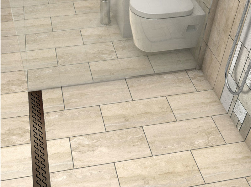 Quartz Linear Shower Drain Oil Rubbed Bronze - Hawaii 60