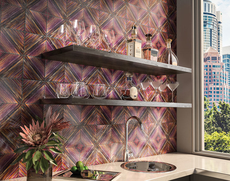 Color Splash Glass Series 3D Tile - Prism Glow