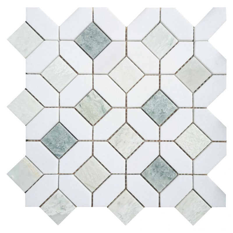 Mosaics Marble Hexagon Pattern - Green