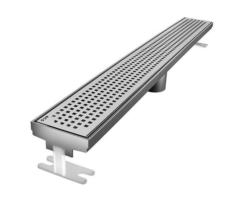 Quartz Linear Shower Drain Brushed Stainless - Quadrato 36
