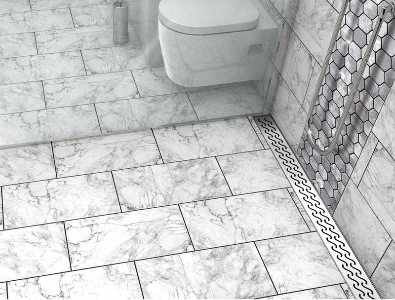 Quartz Linear Shower Drain Brushed Stainless - Hawaii 40