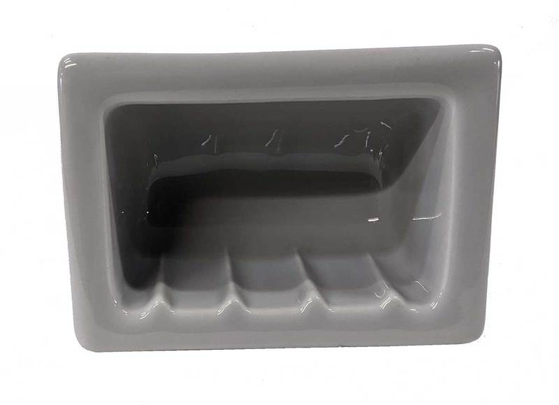 Recessed Soap Dish Porcelain 6 x 4 Sterling Silver