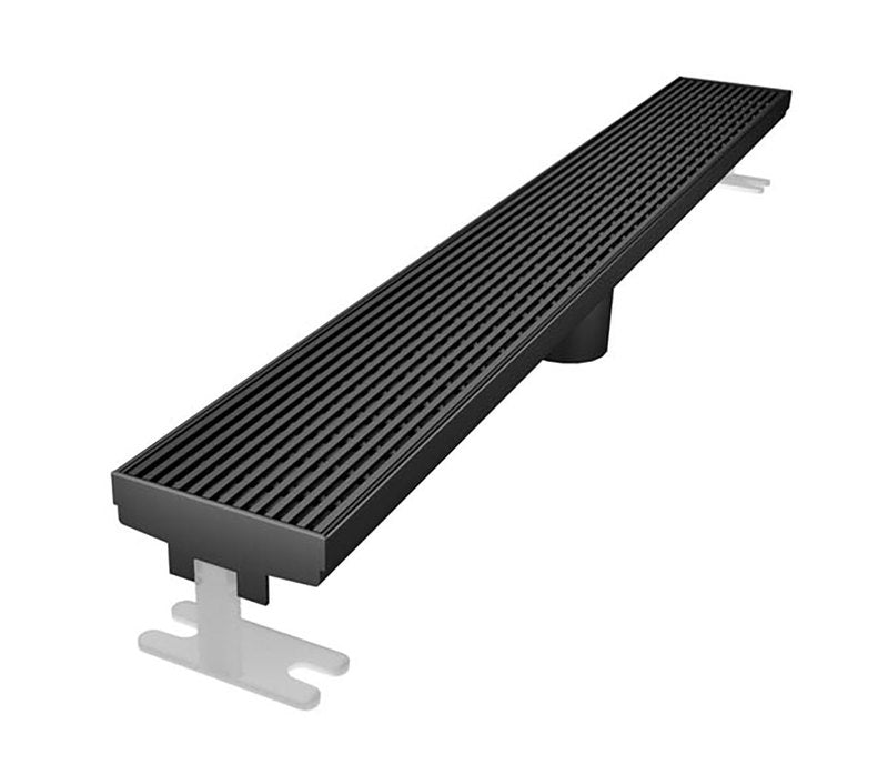 Quartz Linear Shower Drain Matte Black - Linear Wedge 28