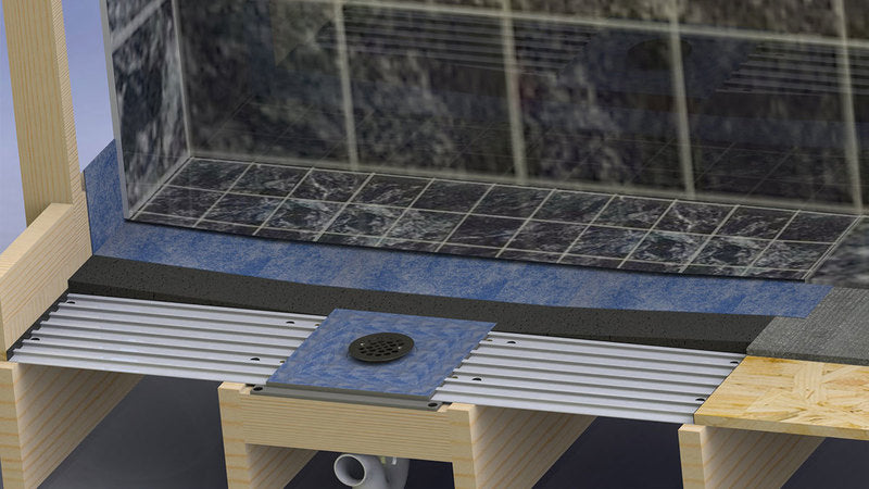 ClearPath Curbless Shower System 60 ABS Drain