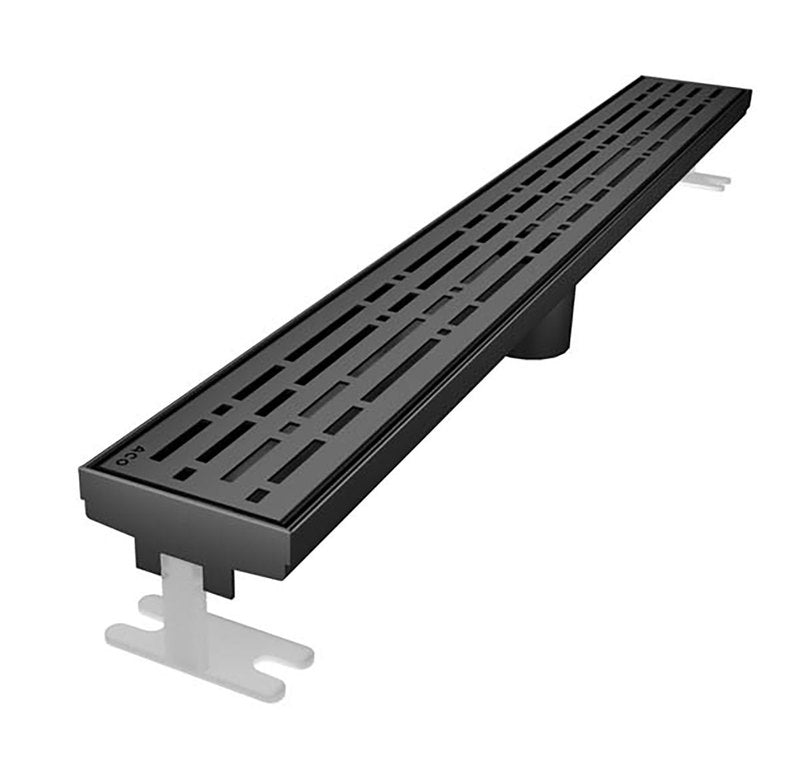 Quartz Linear Shower Drain Matte Black - Mix 36
