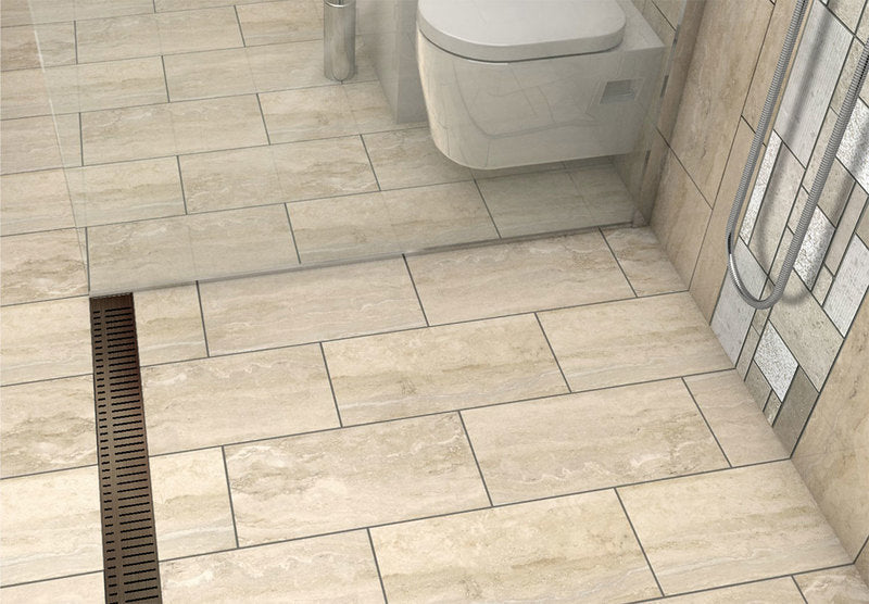 Quartz Linear Shower Drain Oil-Rubbed Bronze - Piano 55